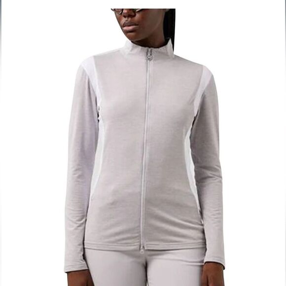 J.Lindeberg Daria Golf Mid Layer Golf Full Zip Micro Chip Melange XS NWOT - Picture 3 of 15